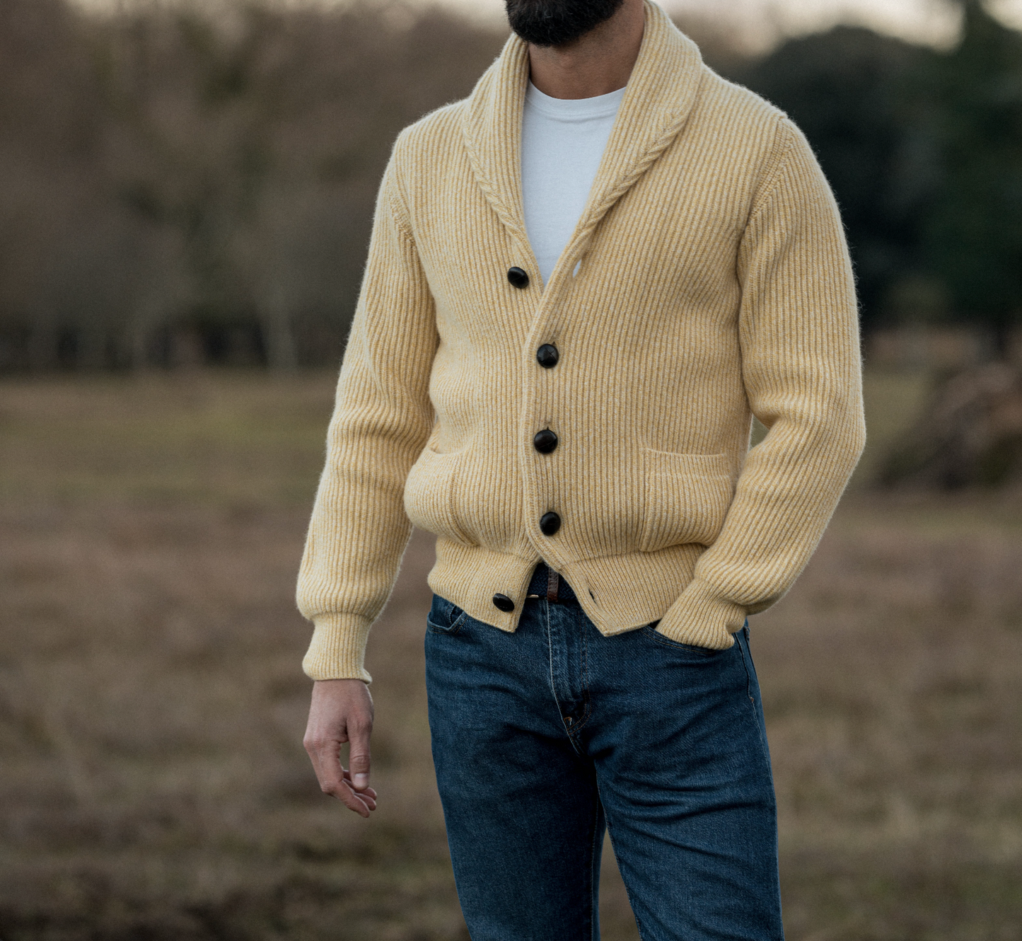 HAMILTON - SHAWL CARDIGAN ENGLISH RIB